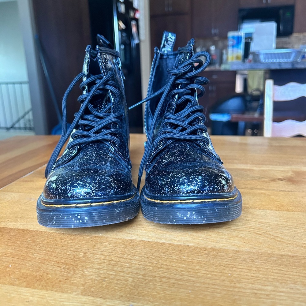 Doc Martens-Black Glitter Combat Boots